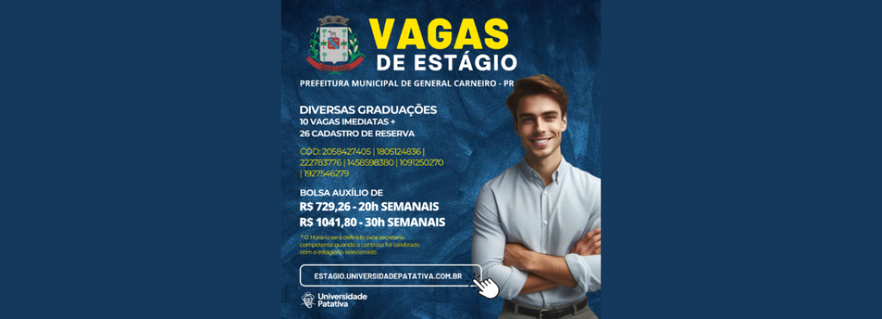 Prefeitura de General Carneiro abre vagas de estágio para diversas graduações