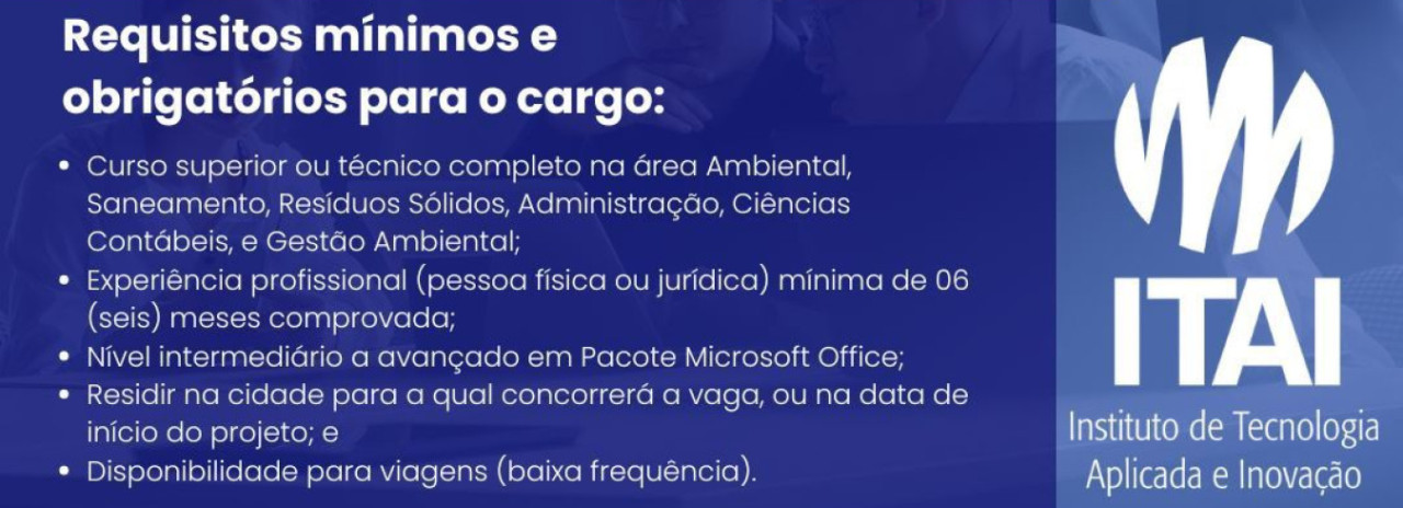 ITAI abre vaga para Analista com atuação ambiental