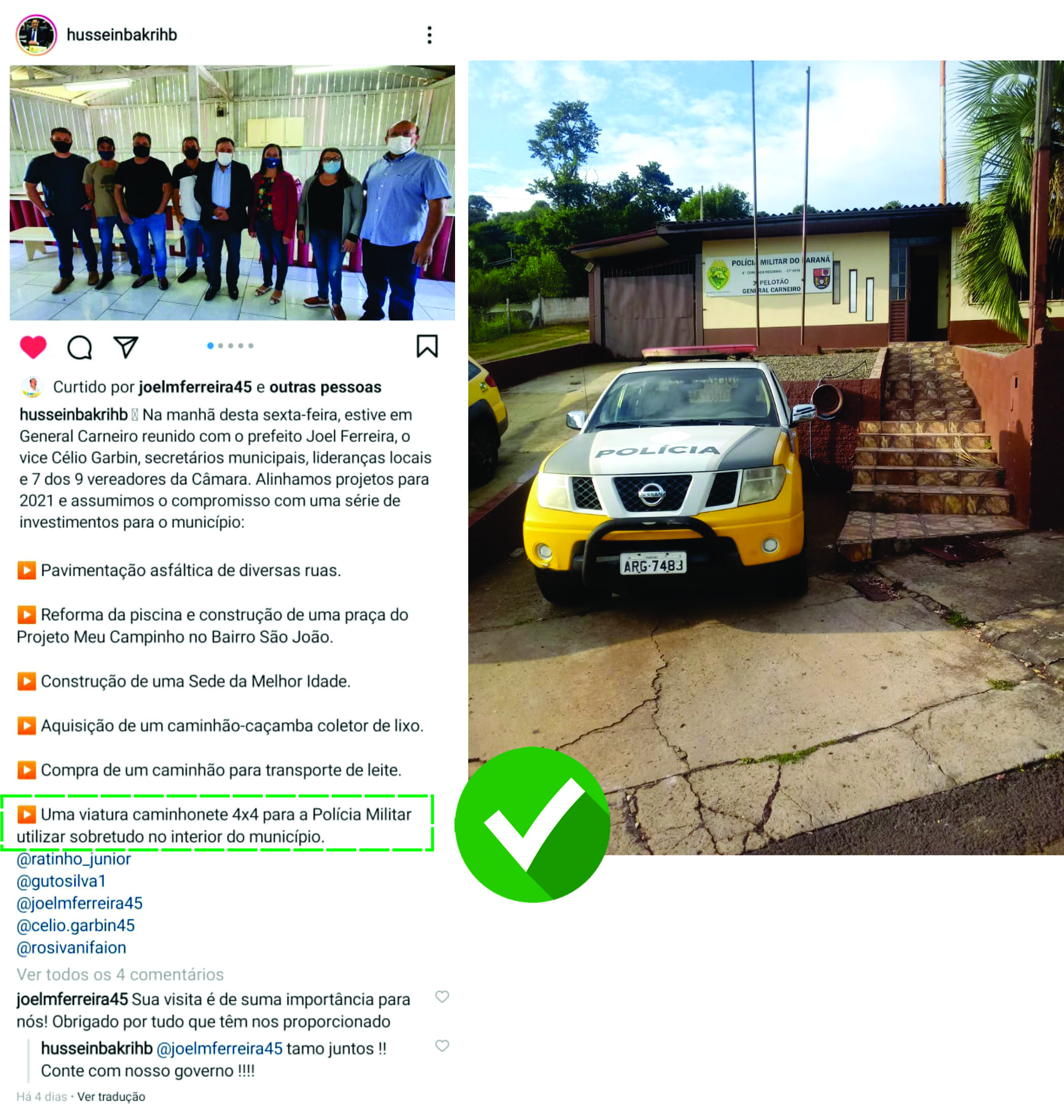 Dep. Estadual Hussein Bakri entrega o veículo para a Polícia Militar