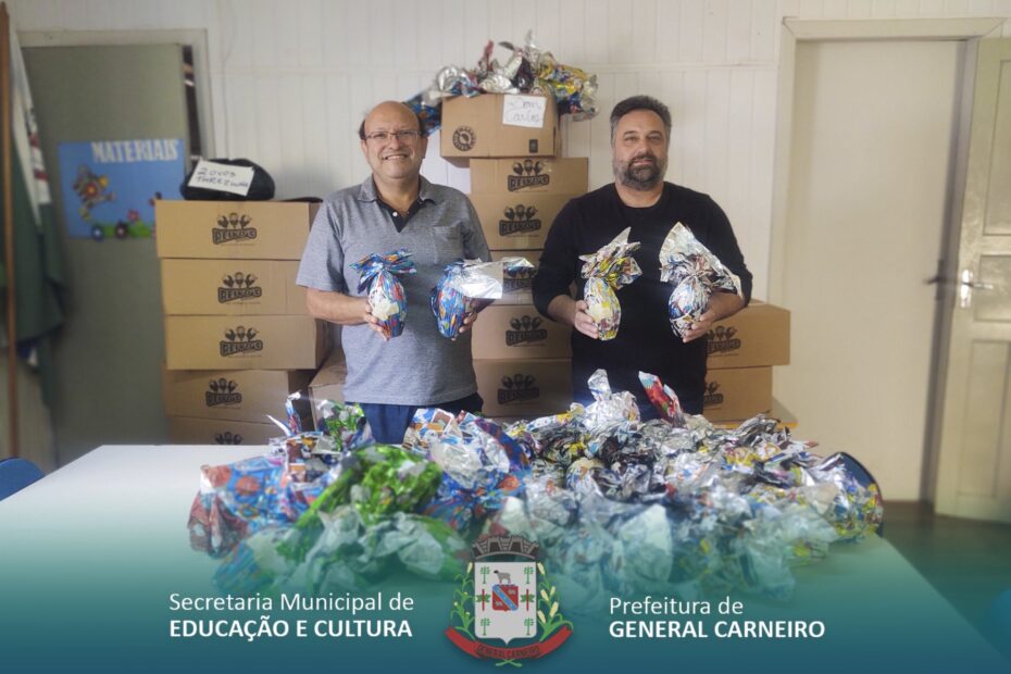 Secretarias de Educação e Assistência Social distribuem ovos de Páscoa e doces para crianças. Confira as fotos: