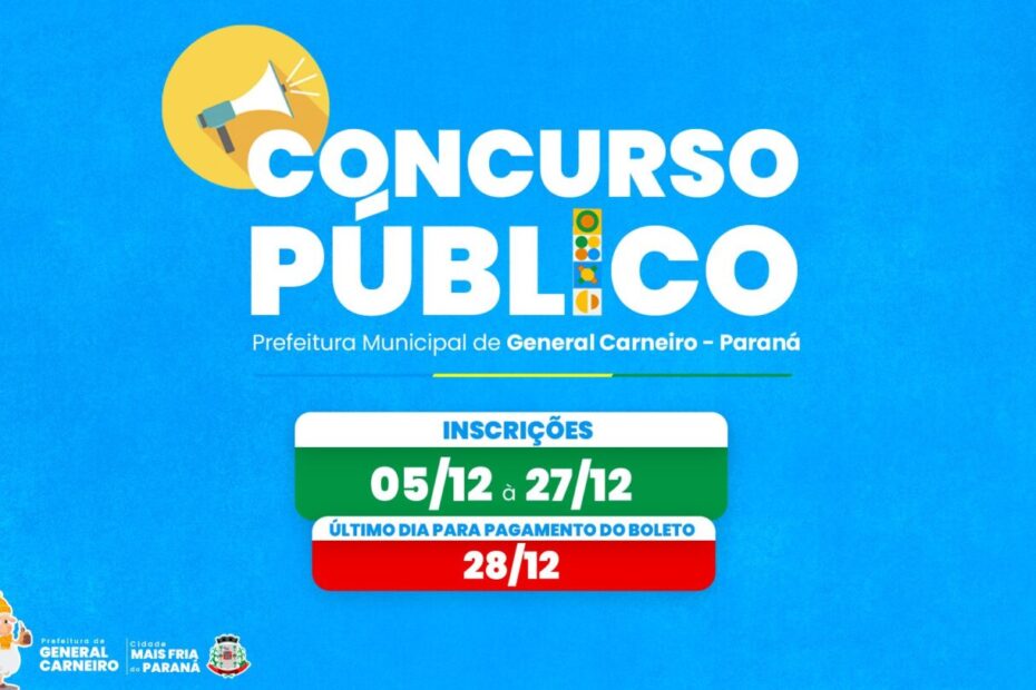 Últimos dias para inscrição do Concurso Público nº 03/2023