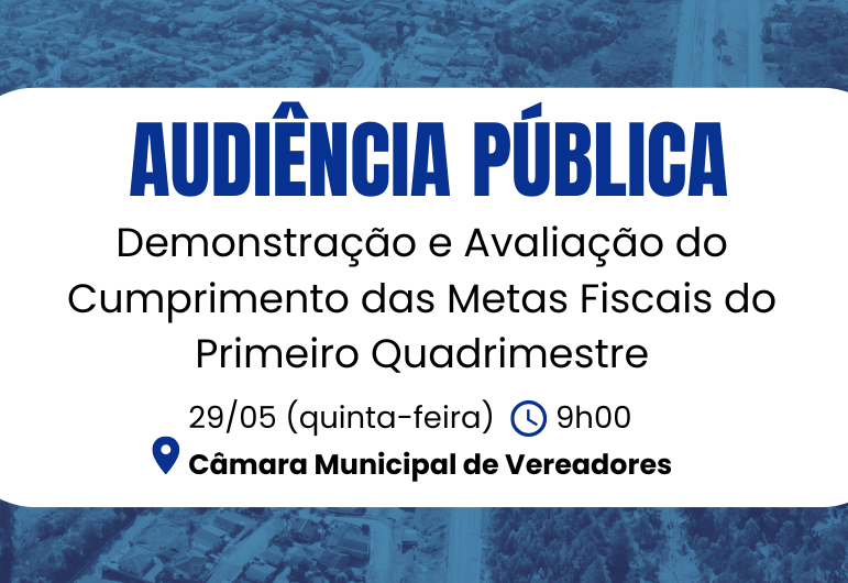 Audiência Pública - Demonstração e Avaliação do Cumprimento das Metas Fiscais do Primeiro Quadrimestre